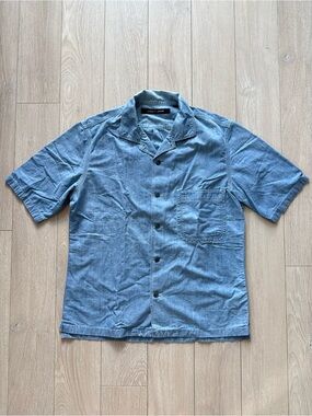 Uniqlo x Lemaire Short Sleeve Chambray Camp Collar Shirt Men’s Size Small